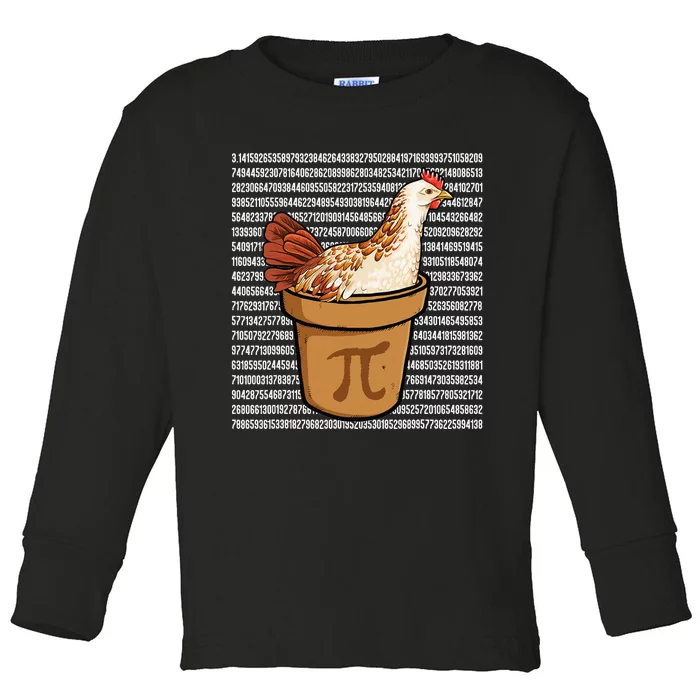 Happy Pi Day Funny Chicken Pot Pie 3 14 Science Math Teacher Toddler Long Sleeve Shirt