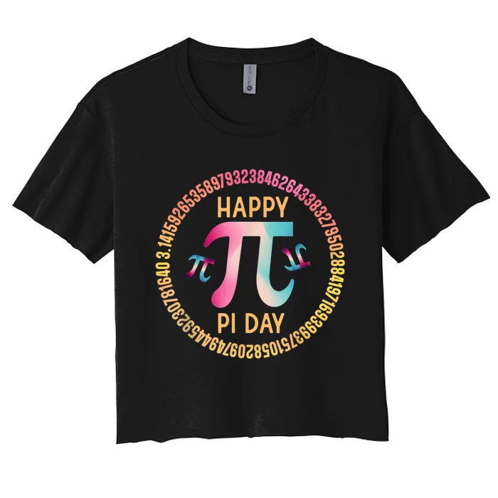 Happy Pi Day Mathematischer Mathematiklehrer Pi 3.14 Women's Crop Top Tee