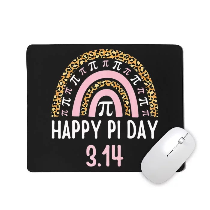 Happy Pi Day Mathematic Math Teacher Gift Leopard Rainbow Mousepad