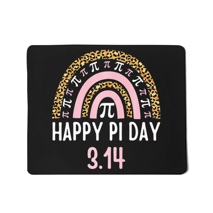 Happy Pi Day Mathematic Math Teacher Gift Leopard Rainbow Mousepad