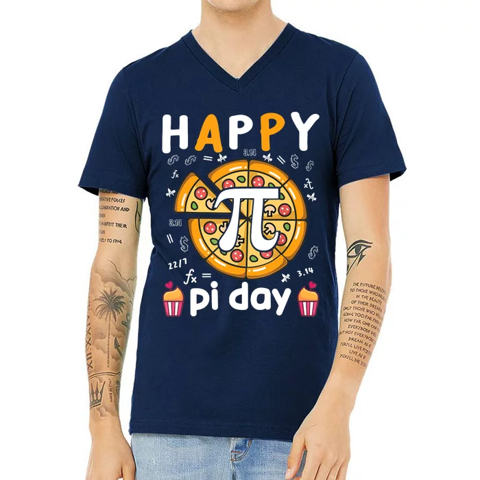 Happy Pi Day Mathematic Math Teacher For Pi Day 3.14 V-Neck T-Shirt