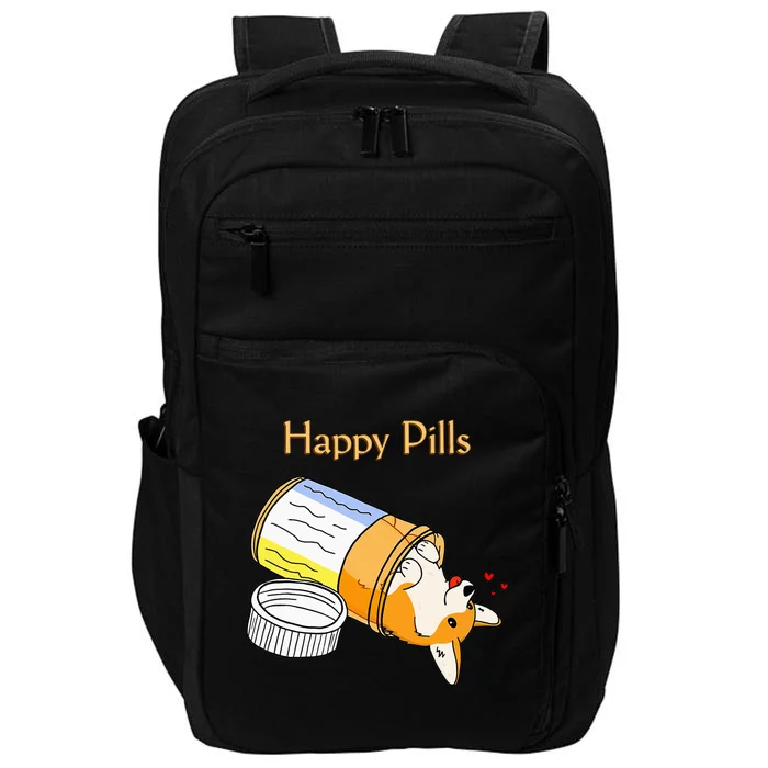 Happy Pills Dog Medicine Puppy Red Hearts Impact Tech Backpack