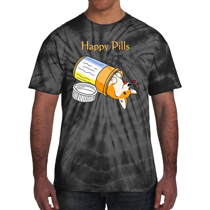 Happy Pills Dog Medicine Puppy Red Hearts Tie-Dye T-Shirt