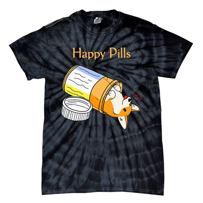 Happy Pills Dog Medicine Puppy Red Hearts Tie-Dye T-Shirt