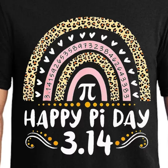 Happy Pi Day Mathematic Math Teacher Gifts Leopard Rainbow Pajama Set