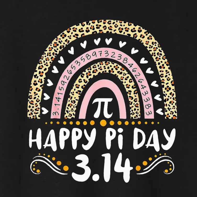 Happy Pi Day Mathematic Math Teacher Gifts Leopard Rainbow Women's Crop Top Tee