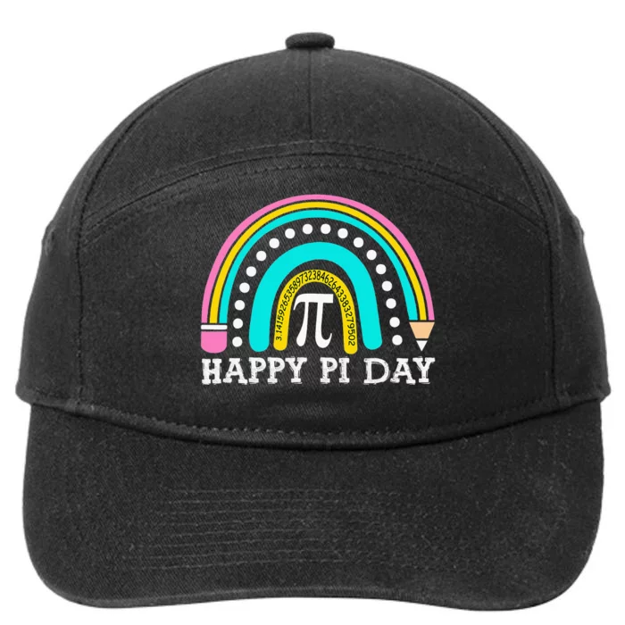 Happy Pi Day Mathematic Math Teacher Nerd Leopard Rainbow 7-Panel Snapback Hat