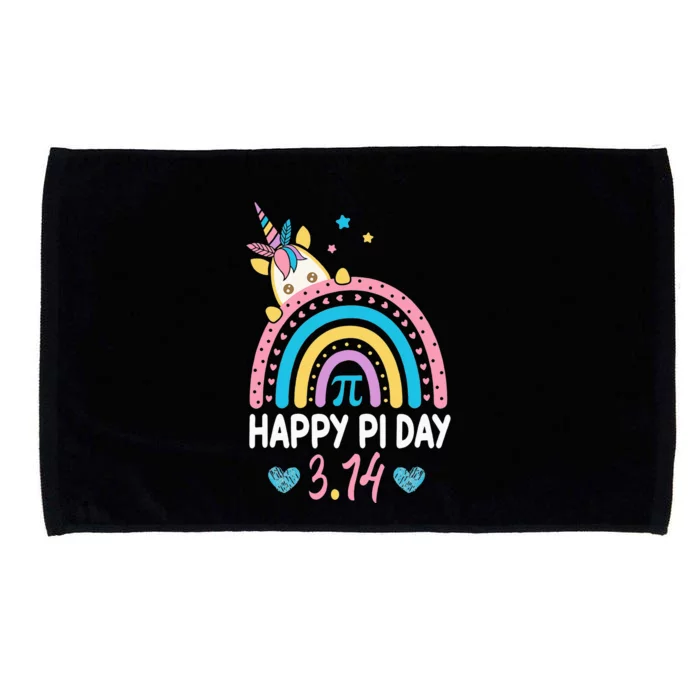 Happy Pi Day Math Teacher School  Rainbow Unicorn Microfiber Hand Towel