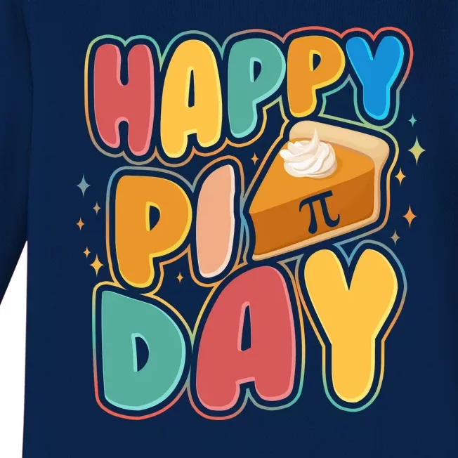 Happy Pi Day 3 14 Pie Slice March 14 Baby Long Sleeve Bodysuit