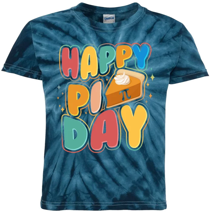 Happy Pi Day 3 14 Pie Slice March 14 Kids Tie-Dye T-Shirt