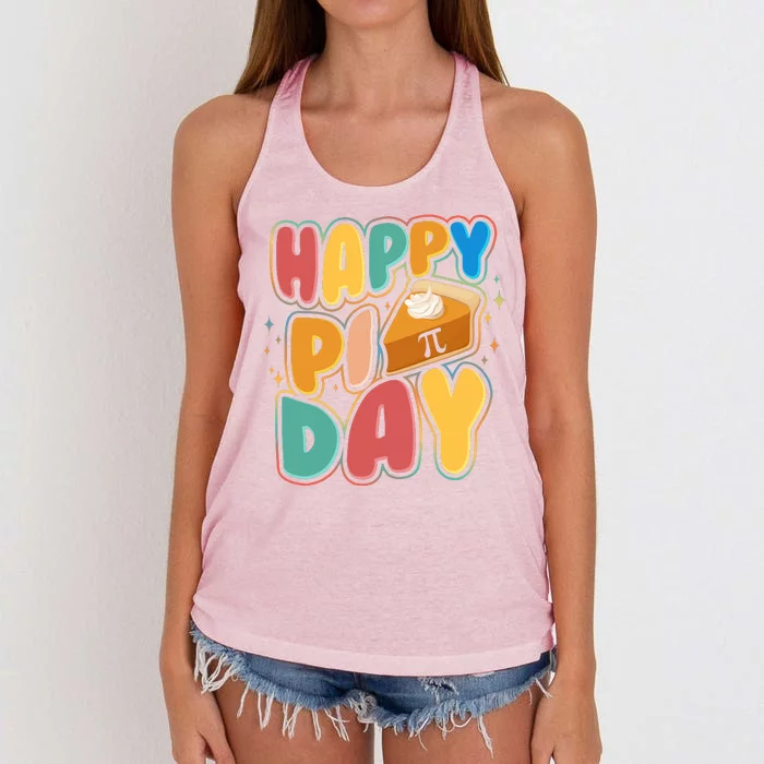 Happy Pi Day 3 14 Pie Slice March 14 Women's Knotted Racerback Tank