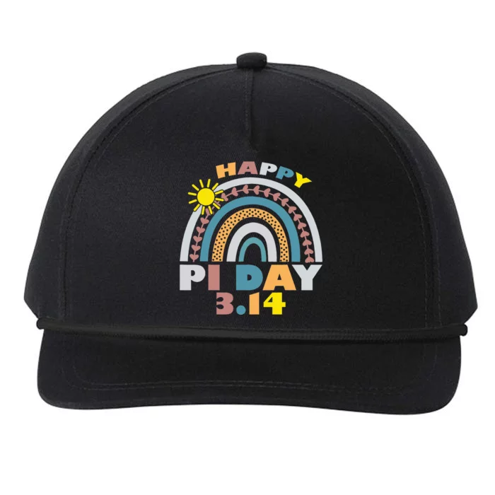 Happy Pi Day Mathematics Math Teacher Cute Rainbow Pi 3.14 Snapback Five-Panel Rope Hat