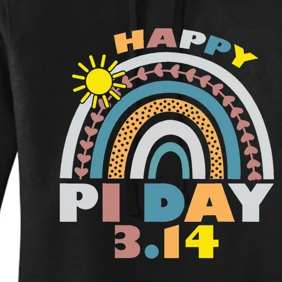 Happy Pi Day Mathematics Math Teacher Cute Rainbow Pi 3.14 Women's Pullover Hoodie