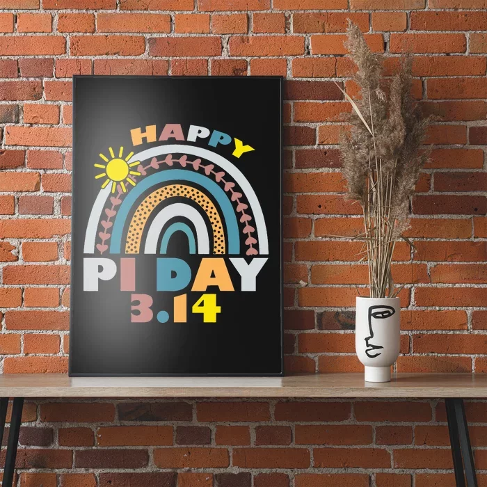 Happy Pi Day Mathematics Math Teacher Cute Rainbow Pi 3.14 Poster