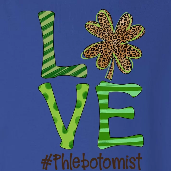 Happy Patrick's Day Love Phlebotomist Nurse Irish And Leopard Funny Gift Toddler Long Sleeve Shirt