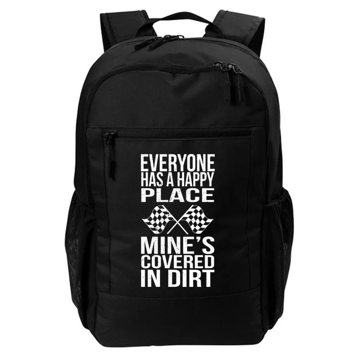 Happy Place Dirt Track Race Sprint Car Racing Driver Gift Daily Commute Backpack