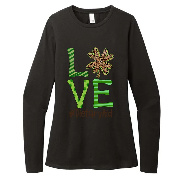 Happy Patrick's Day Love Dietary Aid Nurse Irish And Leopard Great Gift Womens CVC Long Sleeve Shirt