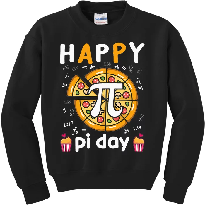 Happy Pi Day Pie Day Pizza Mathematics Pi Symbol Kids Sweatshirt