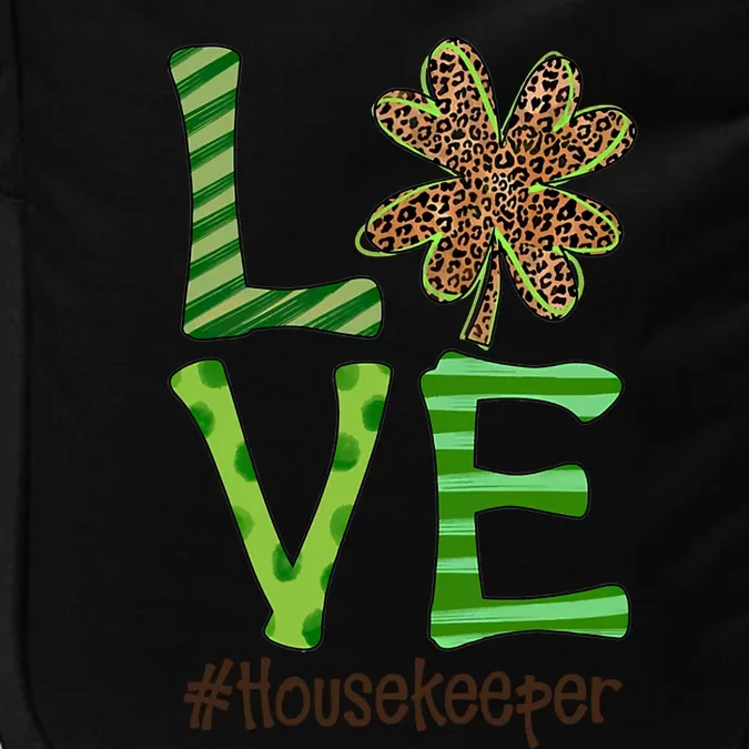 Happy Patrick's Day Love Housekeeper Nurse Irish And Leopard Gift Impact Tech Backpack