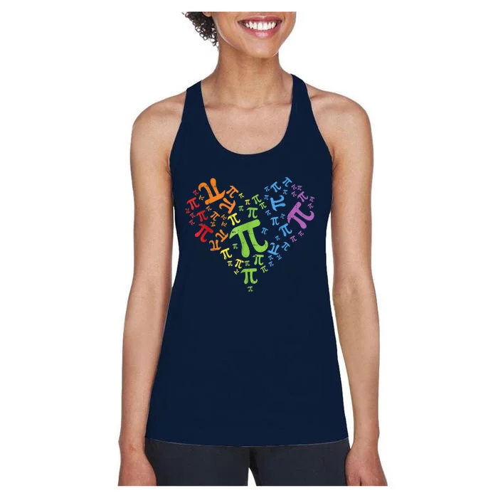 Heart Pi Day Funny Graphic Math Teacher for Wo k.i.d.s m.e.n Women's Racerback Tank