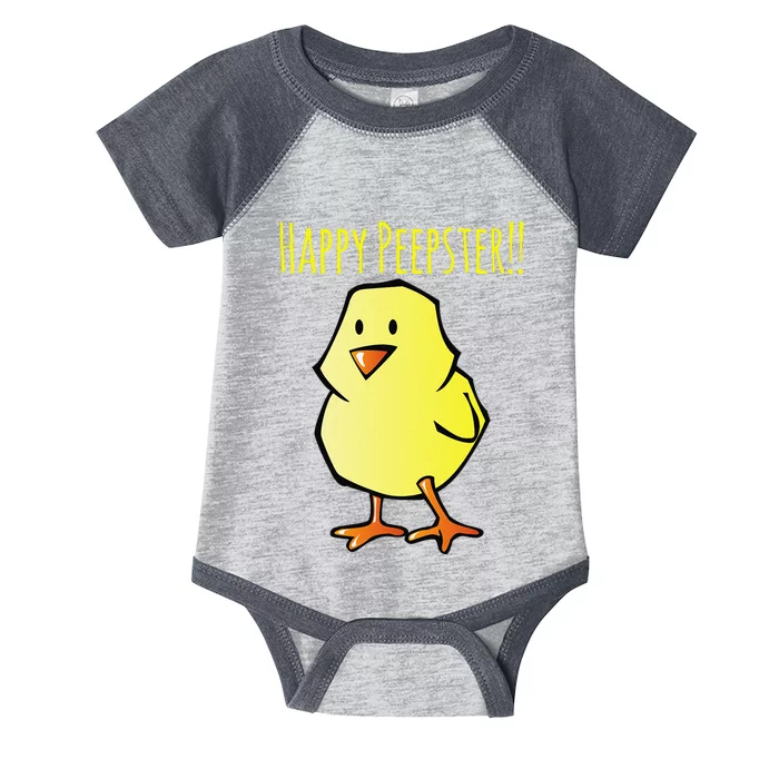 Happy Peepster!!, Easter Chick Cute, Chicken Infant Baby Jersey Bodysuit