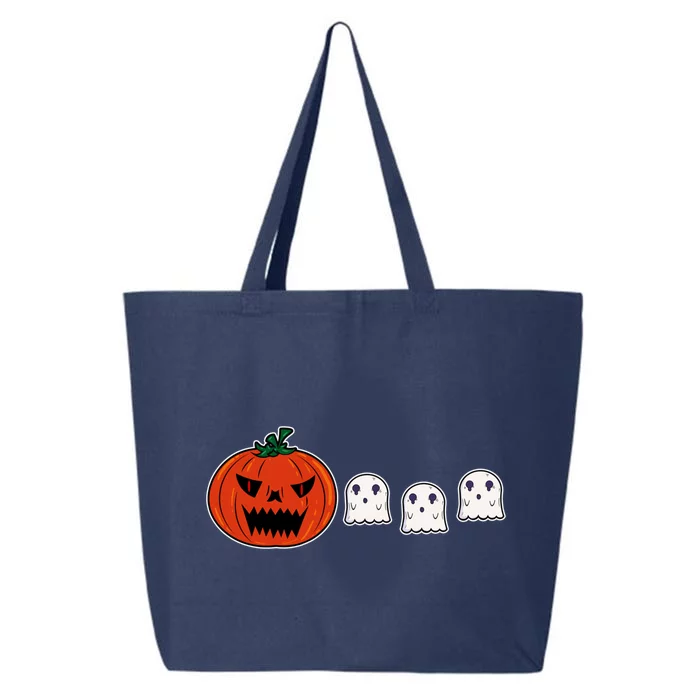 Hq Pumpkin Eating Ghoscute Gift Retro Gamer Spooky Pumpkin Meaningful Gift 25L Jumbo Tote