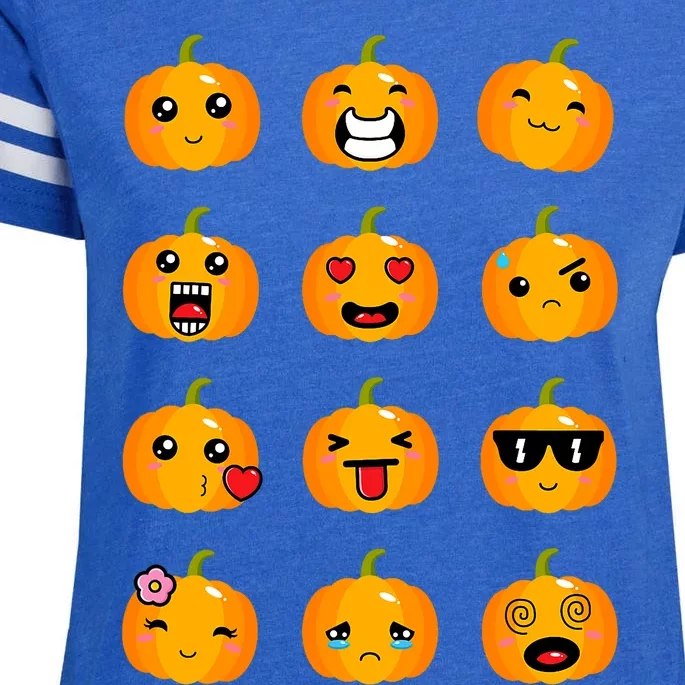 Halloween Pumpkins Emotions Cute Halloween Enza Ladies Jersey Football T-Shirt