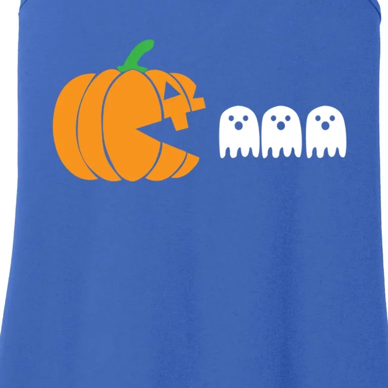 Halloween Pumpkin Eating Ghosts Retro Gaming Scary Gamer Fun Gift Ladies Essential Tank