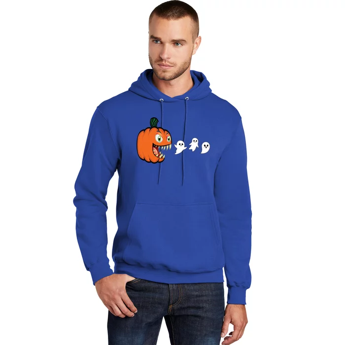 Halloween Pumpkin Eating Ghost Gamer Gift Hoodie