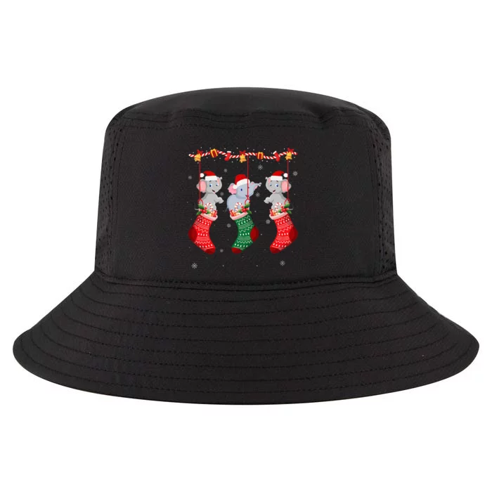 Holiday Party Elephant Christmas Socks Cool Comfort Performance Bucket Hat