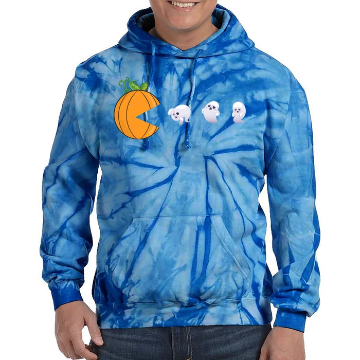 Halloween Pumpkin Eating Ghosts Funny Cute Gift Tie Dye Hoodie