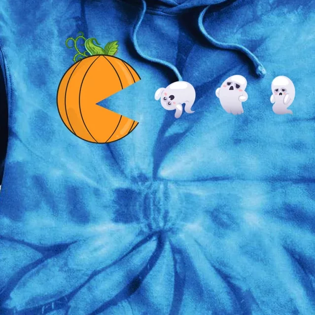 Halloween Pumpkin Eating Ghosts Funny Cute Gift Tie Dye Hoodie