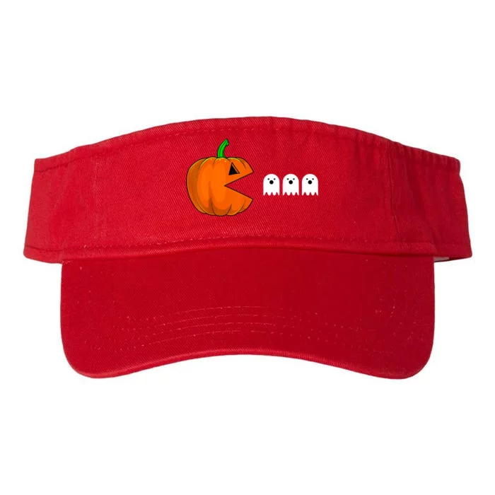 Halloween Pumpkin Eating Ghost Gamer For Valucap Bio-Washed Visor