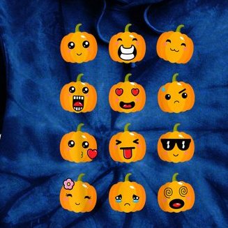 Halloween Pumpkins Emotions Boys Girls Kids Cute Halloween Tie Dye Hoodie