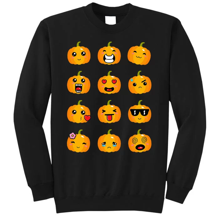 Halloween Pumpkins Emotions Cute Halloween Tall Sweatshirt