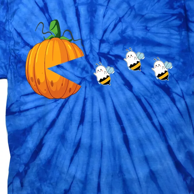 Halloween Pumpkin Eating Boo Bees Ghosts Funny Halloween Gift Tie-Dye T-Shirt