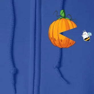 Halloween Pumpkin Eating Boo Bees Ghosts Funny Halloween Gift Full Zip Hoodie