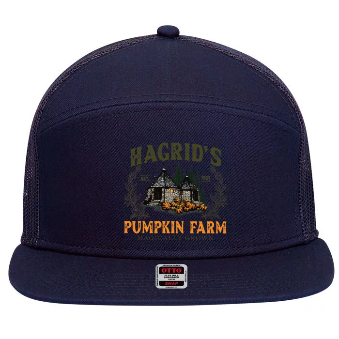 Hagrids Pumpkin Farm Magically Grown Halloween Spooky Season Gift 7 Panel Mesh Trucker Snapback Hat