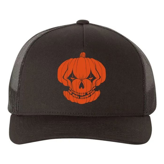 Halloween Pumpkin Face Yupoong Adult 5-Panel Trucker Hat