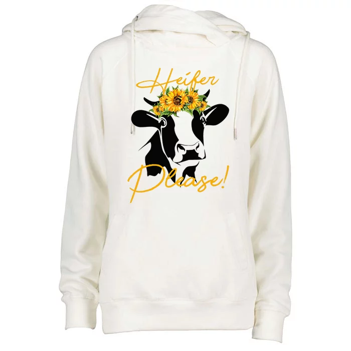 Heifer Please Funny Cow Heifer Womens Funnel Neck Pullover Hood