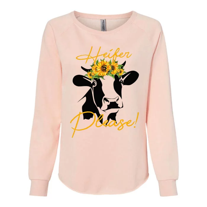 Heifer Please Funny Cow Heifer Womens California Wash Sweatshirt