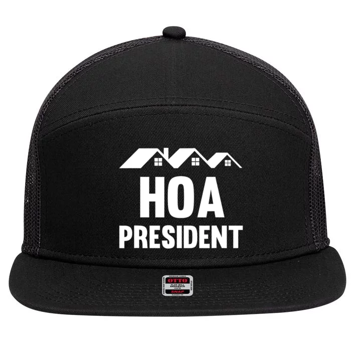 HOA President Funny Homeowners Association 7 Panel Mesh Trucker Snapback Hat