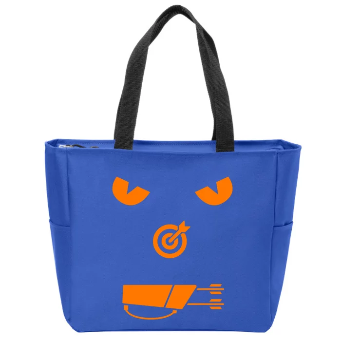 Halloween Pumpkin Face Recurve Bow Lovers Gift Archery Funny Gift Great Gift Zip Tote Bag