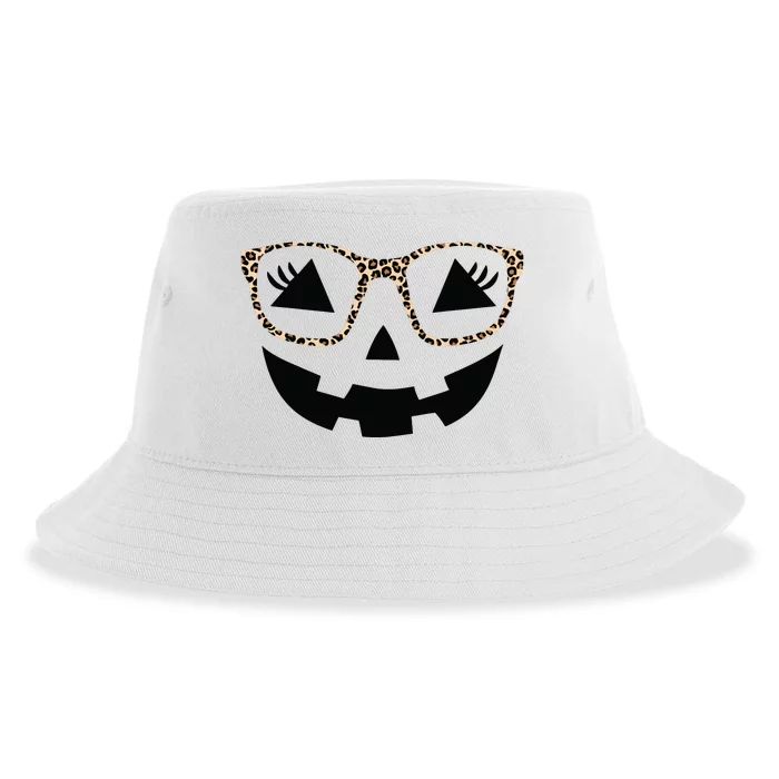 Halloween Pumpkin Face Eyelashes Leopard Glasses Halloween Sustainable Bucket Hat