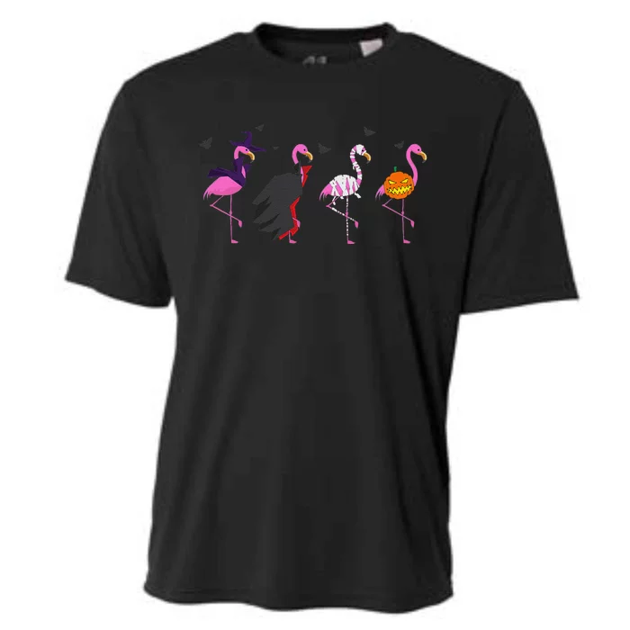 Halloween Pink Flamingo Costume Witch Vampire Mummy Jack Cooling Performance Crew T-Shirt