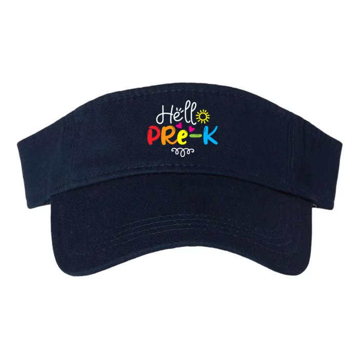 Hello Pre-K Fun Back to School Teacher Student Gift Valucap Bio-Washed Visor