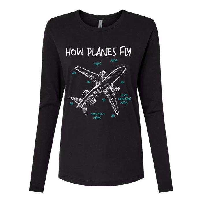 How Planes Fly Aerospace Engineer Aeronautical Engineering Womens Cotton Relaxed Long Sleeve T-Shirt