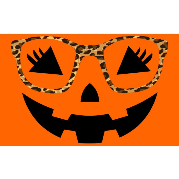 Halloween Pumpkin Face Eyelashes Leopard Glasses Halloween Bumper Sticker