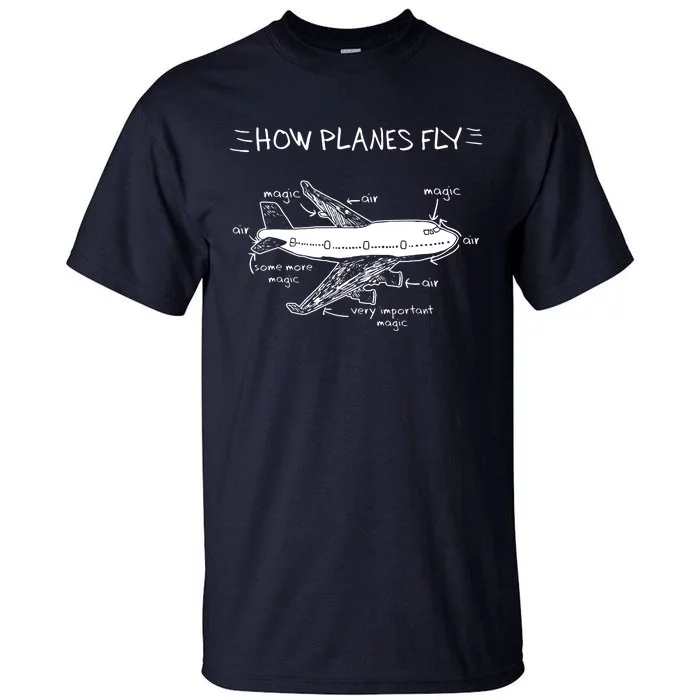 How Planes Fly Aerospace Engineering Aviation Tee Tall T-Shirt