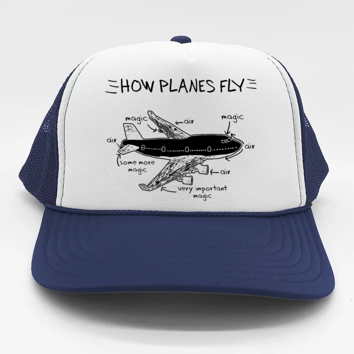 How Planes Fly Aerospace Engineering Aviation Tee Trucker Hat